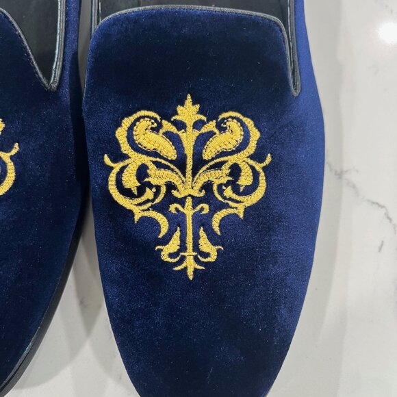 Fulinken Men's Velvet and Leather Blue Loafer Size 46 or 12 US - Picture 7 of 10